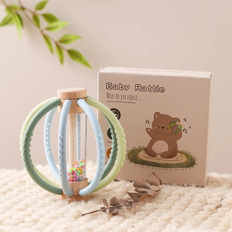 Baby Wooden Rain Rattle