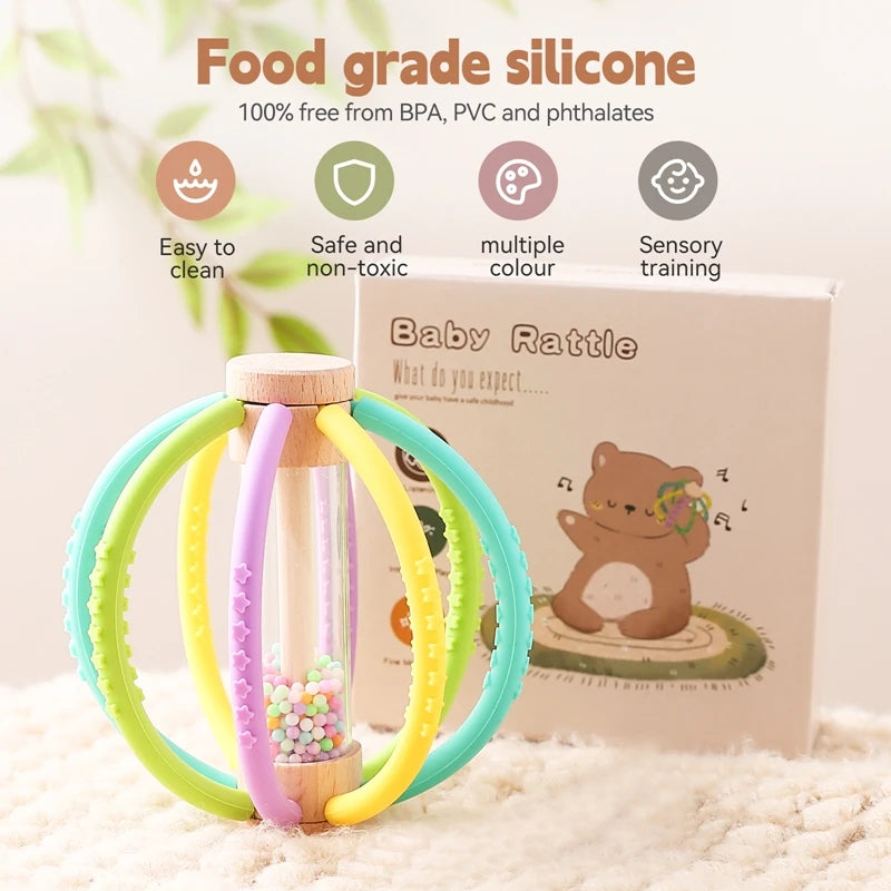 Baby Wooden Rain Rattle