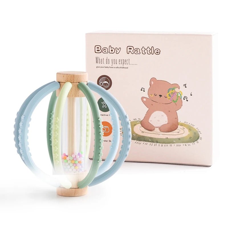 Baby Wooden Rain Rattle