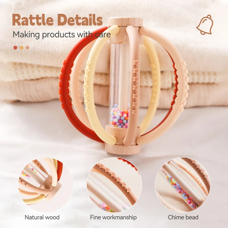 Baby Wooden Rain Rattle